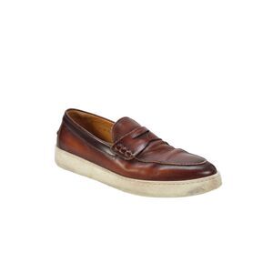 Magnanni Mens Leather Slip On Loafers Shoes Brown Size 10